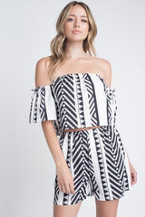 Aztek Off Shoulder 2 Piece Set - Clothing Whore