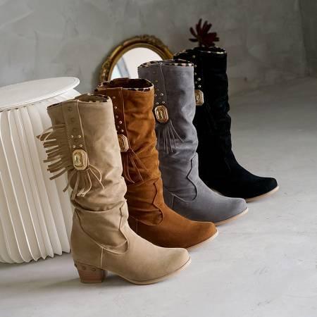 Chunky Heel Boots - Clothing Whore