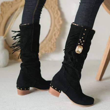 Chunky Heel Boots - Clothing Whore