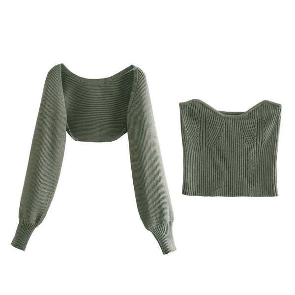 Cropped Knit Sweater - Clothing Whore