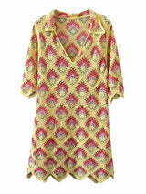 Crochet Half Flare Sleeve Dress - Clothing Whore