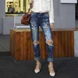 High Waist Denim Pants Ripped Women's Jeans - Clothing Whore