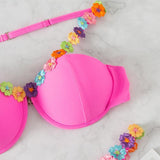 Flowers Push Up Padded Bathing Suit - Clothing Whore