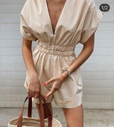 V Neck Casual Romper - Clothing Whore