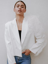 Ostrich Feather Blazer - Clothing Whore