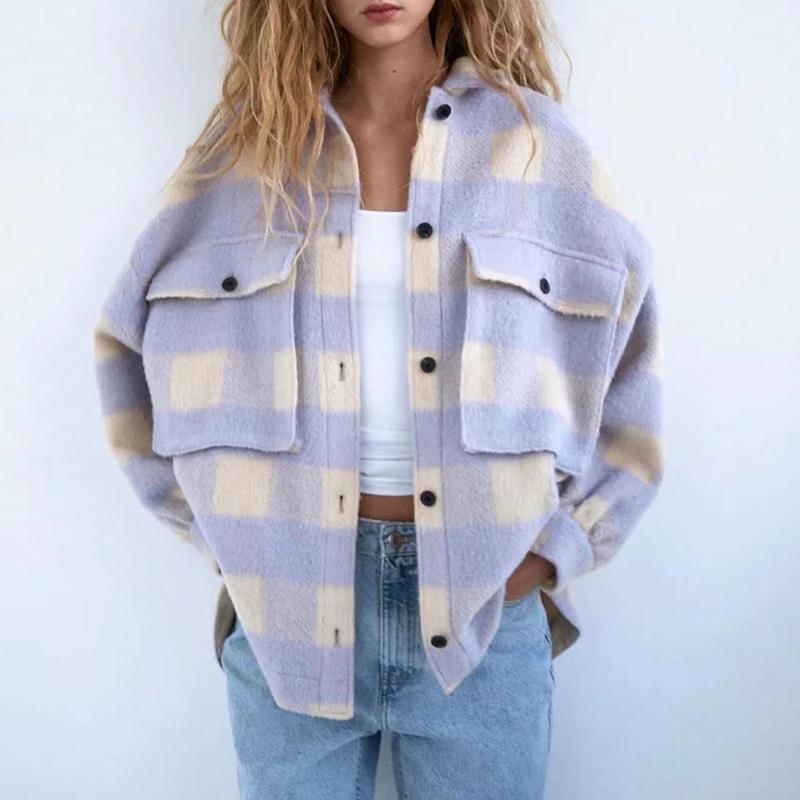 Oversize Wool Plaid Jacket - Clothing Whore