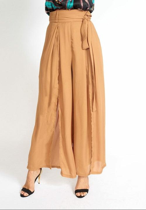 Wide Leg Slit Pants - Clothing Whore