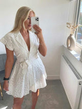 EMBROIDERY White Summer Dress - Clothing Whore