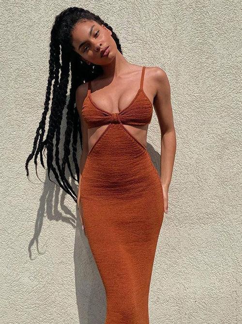 Spaghetti Strap Backless Maxi Dress - Clothing Whore