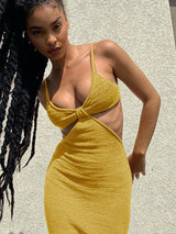 Spaghetti Strap Backless Maxi Dress - Clothing Whore