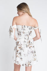 Smocked Floral Tie Romper - Clothing Whore