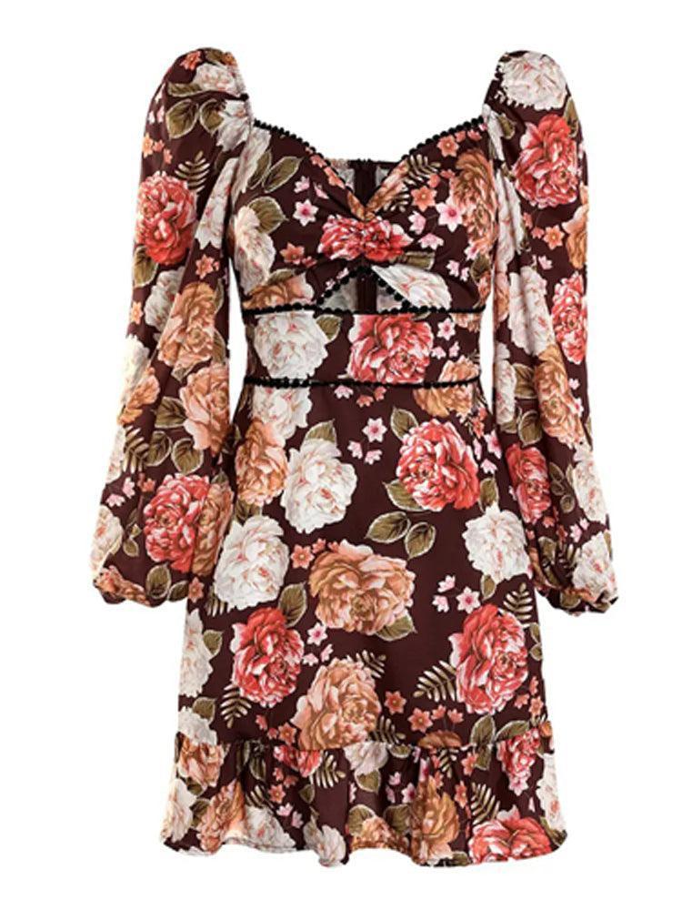 Retro Puff Shoulder Backless Mini Dress - Clothing Whore