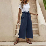 Wide Leg Pants Elastic Waist - Clothing Whore