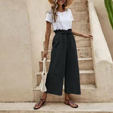 Wide Leg Pants Elastic Waist - Clothing Whore