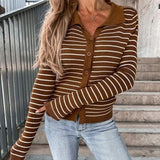 Striped Knitted Cardigan - Clothing Whore