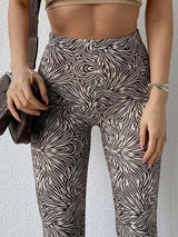 Print Slim Flared Pants - Clothing Whore