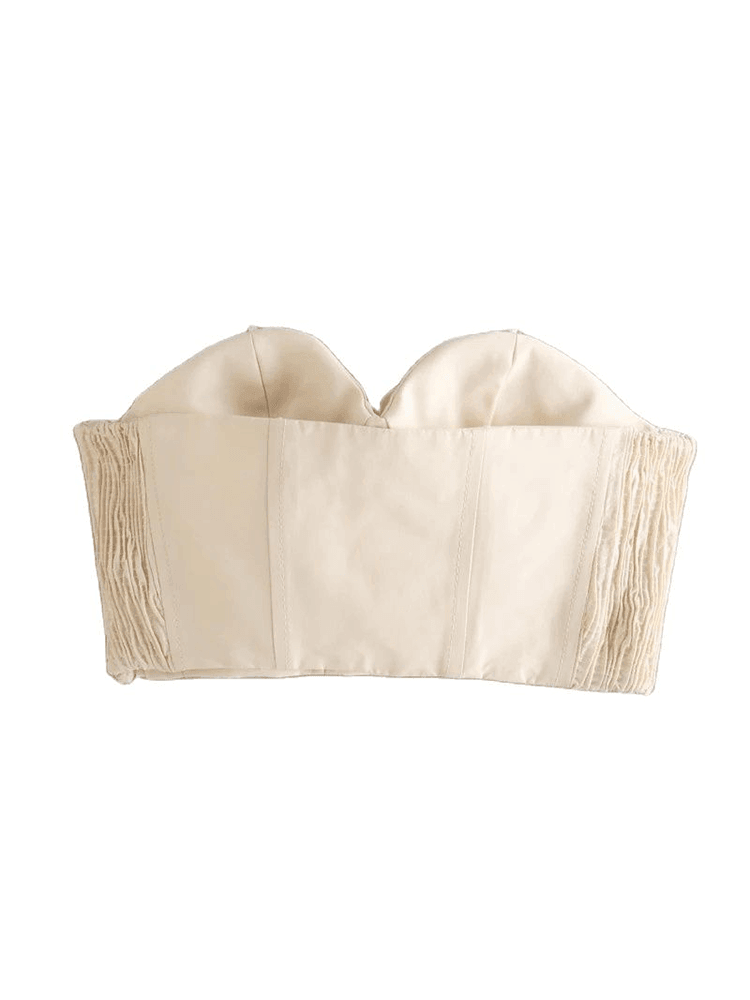 Floral Decoration Corset Cropped Top - Clothing Whore