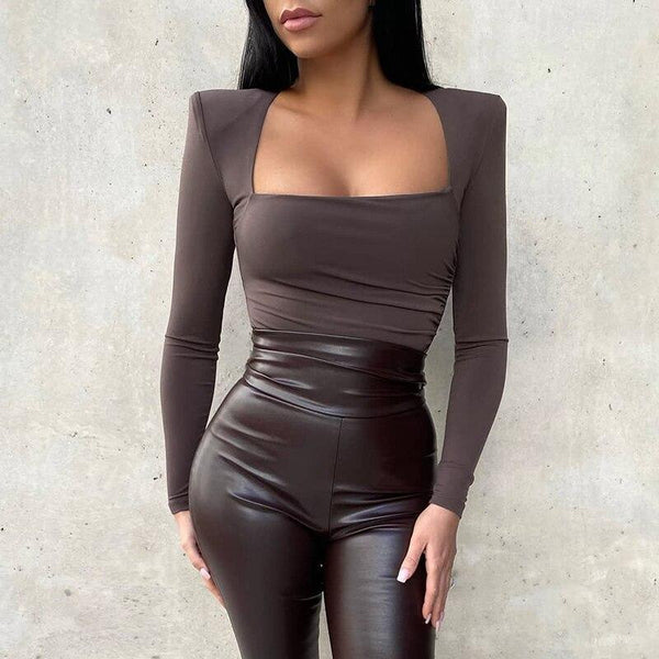 Square Collar Bodysuit - Clothing Whore