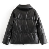 Padded Leather Parka Coat - Clothing Whore