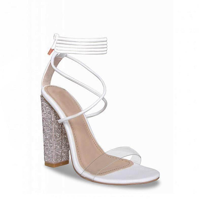 Wrap Up Clear Heel - Clothing Whore