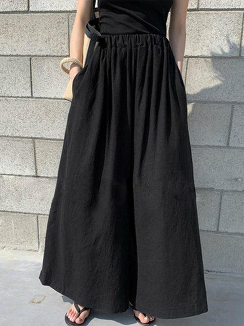 Elastic Waist Loose Long Pants - Clothing Whore