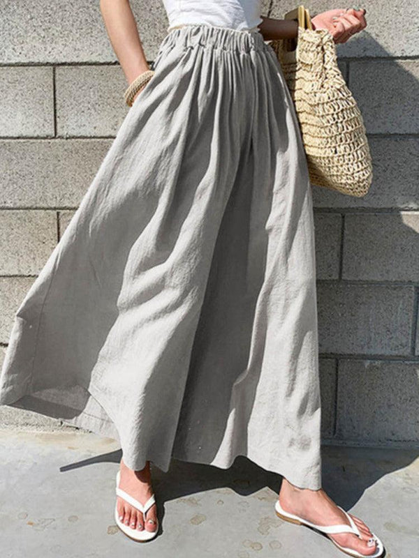 Elastic Waist Loose Long Pants - Clothing Whore