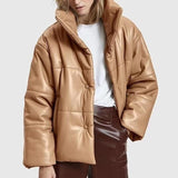 Padded Leather Parka Coat - Clothing Whore