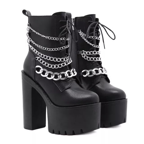 Chain Me Up Boots - Clothing Whore