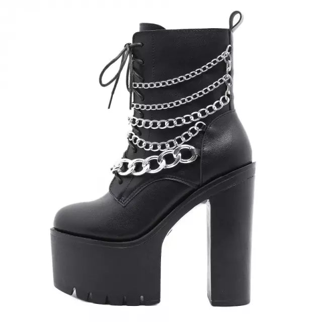 Chain Me Up Boots - Clothing Whore