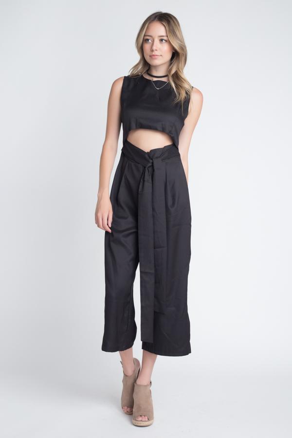 Sleeveless Tie Jumpsuit - Clothing Whore