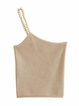 Asymmetrical Crop Knit Tank Top - Clothing Whore