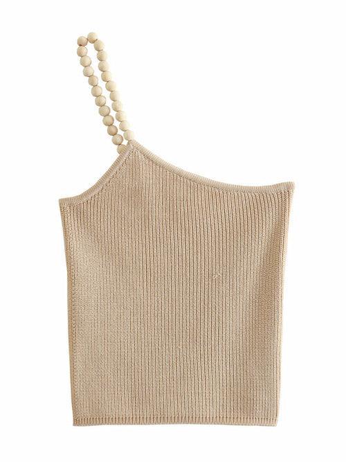 Asymmetrical Crop Knit Tank Top - Clothing Whore