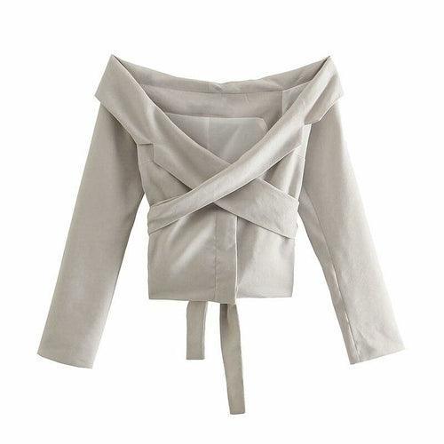 Wrap Detail Button Blazer - Clothing Whore