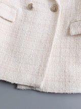 Tweedy Blazer With Gold Buttons - Clothing Whore