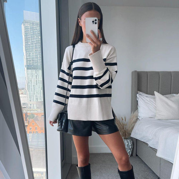 Striped Knitted Top - Clothing Whore