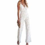 Embroidered Lace Open Back Wide Leg - Clothing Whore