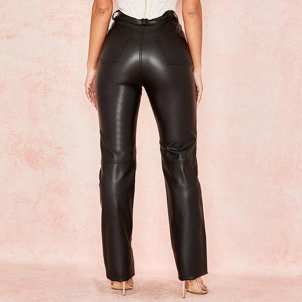 Trend High Waist Leather Pants - Clothing Whore