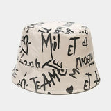 Print Letter Bucket Hat - Clothing Whore