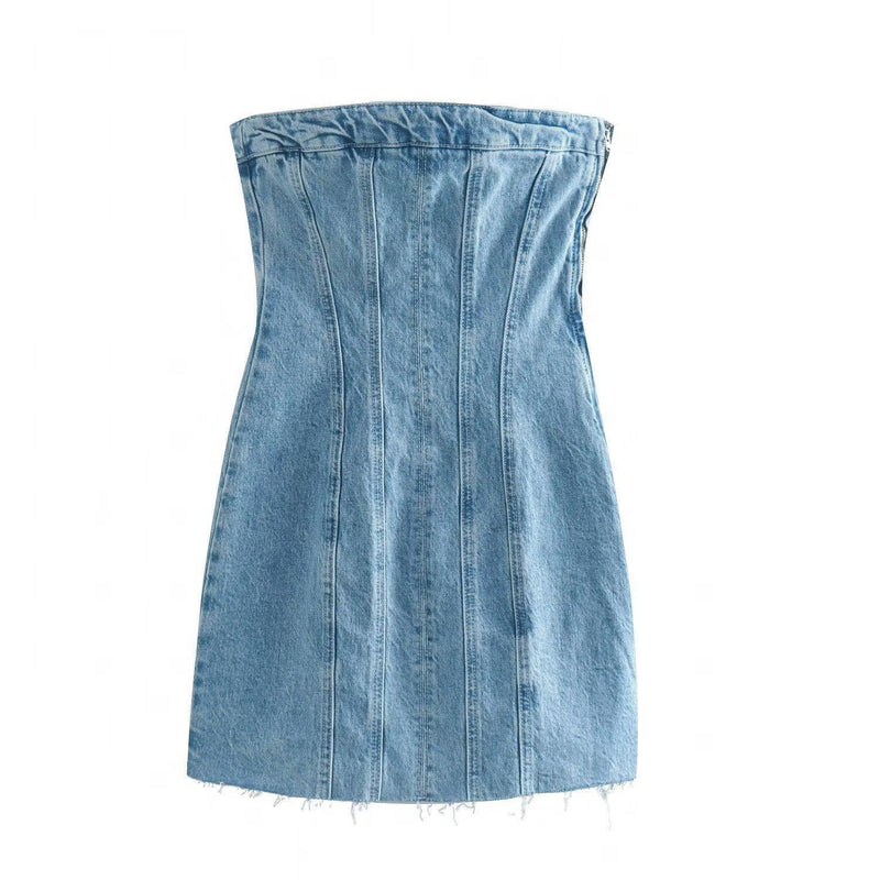 Denim Sheath Mini Dress - Clothing Whore