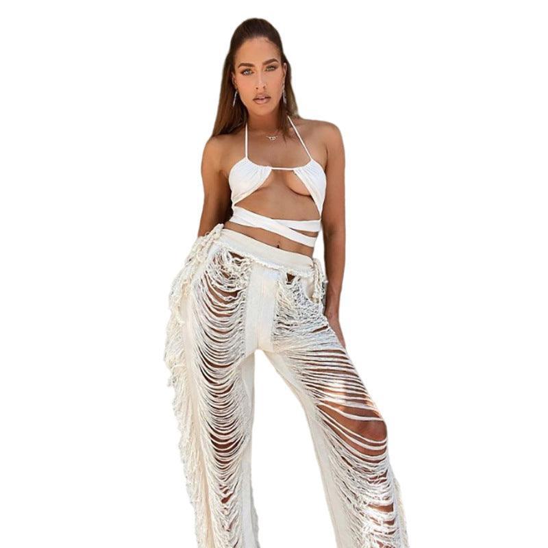 Fringe Frayed Women Tassel Pants - Clothing Whore