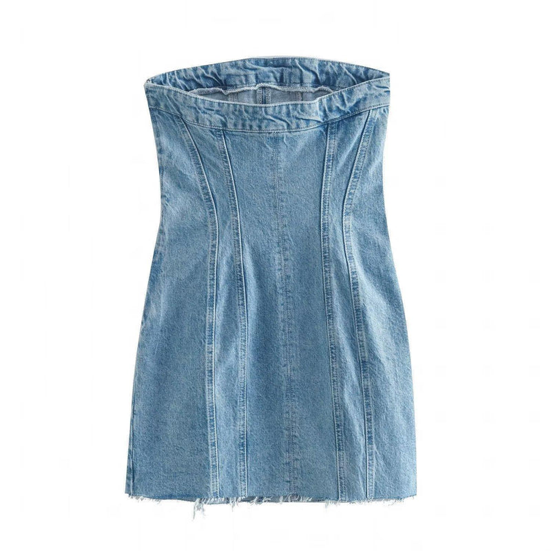 Denim Sheath Mini Dress - Clothing Whore