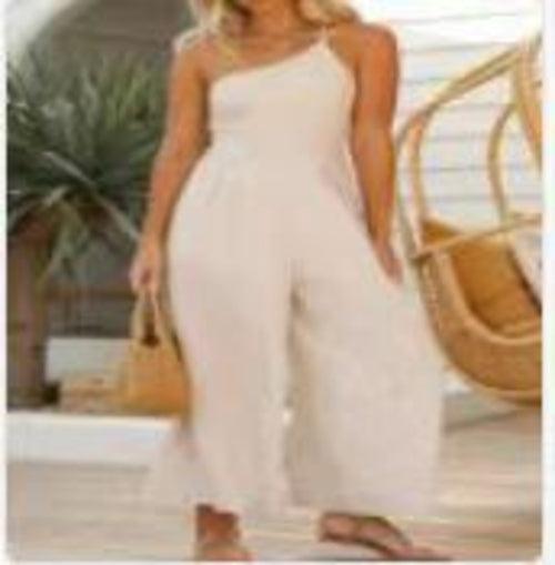 Single Shoulder Sling Rompers Wide Leg - Clothing Whore