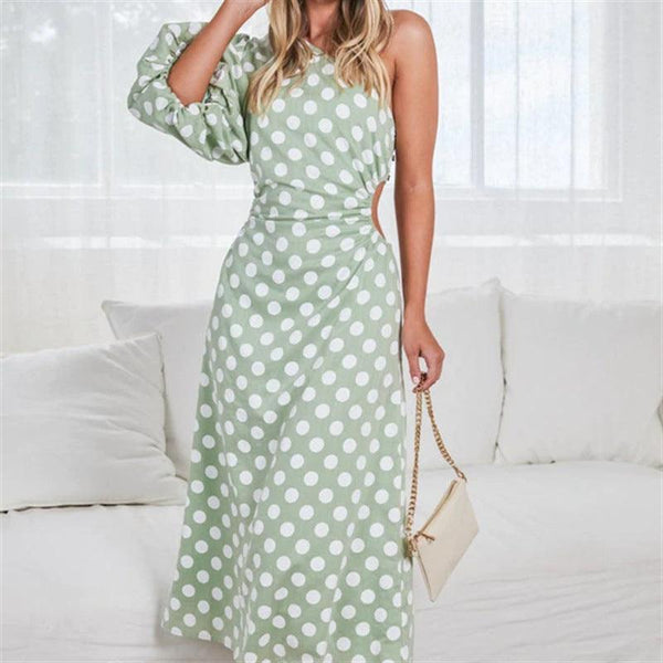 Polka Dot Green Midi Dress - Clothing Whore