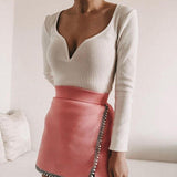 Low V Knitted Bodysuit - Clothing Whore