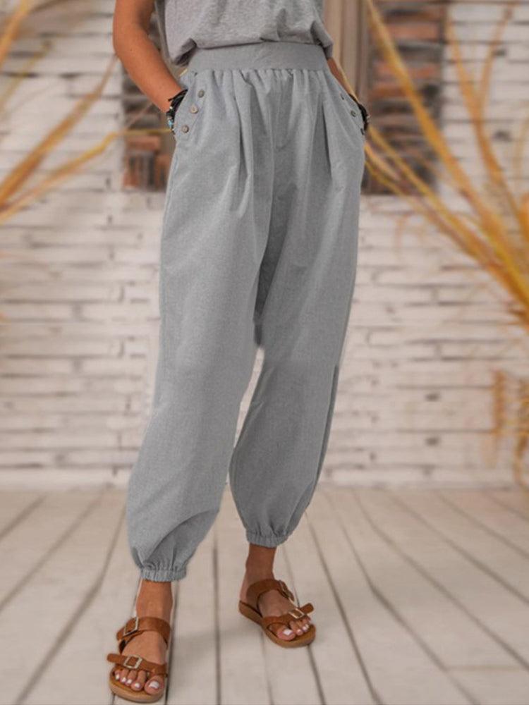 Solid Color Pocket Long Pant - Clothing Whore