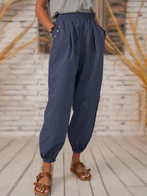 Solid Color Pocket Long Pant - Clothing Whore