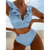 Ruffle Bikini High Waist Swimsuit - Clothing Whore