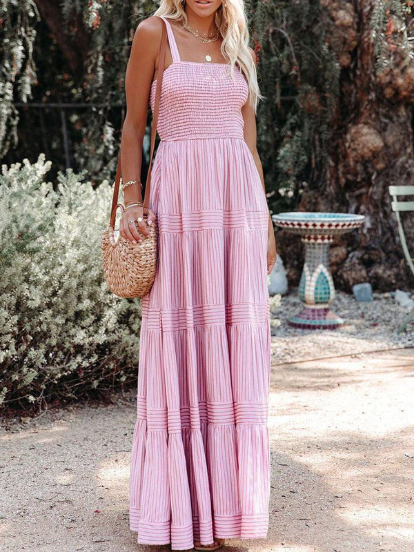 Off Shoulder  Loose Hem Long Sling Maxi Dress - Clothing Whore