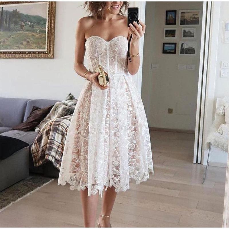 Strapless Lace Dress - Clothing Whore