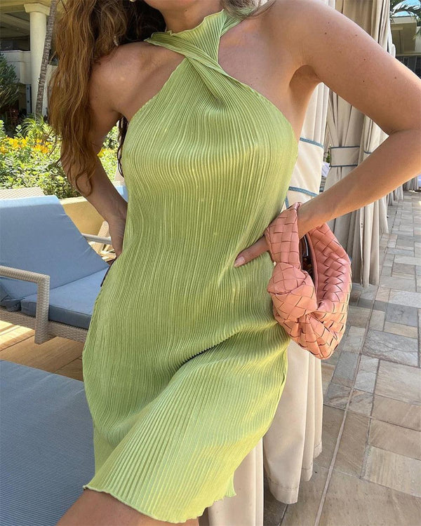 Ruched Green Dress - Clothing Whore